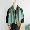 Scarves Green Natural Silk Print Luxury Shawl And Wraps Women All Match Scarf Echarpes Bufanda Hijab Fashion Stole