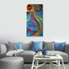Handmade Abstract Oil Painting on Canvas Octopus Vibrant Wall Art Masterpiece for Office
