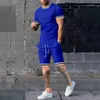 Chándales de los hombres Camiseta impresa en 3D Trajes Ropa de hombre Tallas grandes Color sólido Gráfico Diseñador de moda Cuello redondo Ropa Manga corta 2 piezas 230619