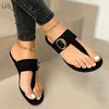 Hausschuhe Frauen Hausschuhe Clip Zeh flache Sandalen Sommer t gebundene Damenschuhe Strand lässige Frau Flip Flops Mode weibliche PU -Lederschuhe J230620