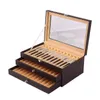 Etuis 36 Slots Pen Display Box Leer Flanel Pen Organizer Box Glazen Venster Pen Display Case Opbergdoos Pen Collectie Display 230620