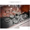 Cluster Rings Retro Knuckles Ring Set Womens Girls Can Stack Sier Fl Diamond Glass Crystal Moon Drop Delivery Jewelry Dhsnl