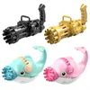 Sand Play Water Fun Gatling Bubble Gun Toys for Kids Children Electric Automatic Soap Bubble Machine Cool Boys Girls Xmas Gift Bath Toys Water Game R230620