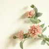 Fleurs séchées 1 pièce, têtes de fleurs artificielles en soie, Dahlias marguerite chrysanthème et feuille, décoration de maison pour fête de mariage
