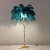 Stehlampen Luxus Straußenfeder Lampe Nordic Moderne Vollkupfer Schlafzimmer Nachttisch Wohnzimmer Dekoration Beleuchtung