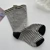 Sports Socks Spring Retro Striped And Children's Women Medium Tube Autumn Cotton Stockings Korean Japanese Socken