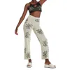 Women's Pants Knit Y2K Beige Wide Leg Women Casual High Waist Fashion Floral 2023 Summer Black Vintage Print Long Loose Trousers