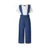 Familj matchande kläder mamma och mig kläder denim rem byxor jumpsuit förälder child outfit kvinnor jumpsuit flickor romper playsuit 230619