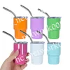 New 3oz Sublimation Stainless Steel Shot Glass Wine Tumblers Double Wall Water Bottle Non Vacuum With Lid And Straw Z11