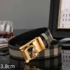 أحزمة للرجال مصمم تلقائي مصمم حزام خطاب خطاب كلاسيكي الأحزمة الذهب و Sier Black Buckle عرض عرضي 3.8 سم الحجم 100-125 سم هدية