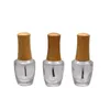 Flacone vuoto per smalto per unghie in vetro trasparente da 15 ml con tappo in bambù Contenitore per nail art liquido cosmetico fai-da-te con strumento per trucco pennello F20173681 Peueo