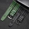 Uhrenarmbänder Hochwertiges Fluorkautschuk-Uhrenarmband 18 mm 19 mm 20 mm 21 mm 22 mm 24 mm Sport schwarz grün mit Schnellverschluss 230620
