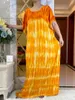 Abbigliamento etnico 2023 Stampa manica corta Dresse con grande sciarpa African Dashiki Cotone floreale Caftano sciolto Lady Summer Maxi Abiti casual