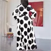 Vestidos Plus Size Roupas Plus Size Feminina Boho Long Maxi Dress 5XL Casual Dots Dresses Bow Elegant Ladies Big Shirt Dress Wholesale Drop 230620