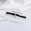 Charm Armbanden 1 Paar Eenvoudige Handgemaakte Paar Liefhebbers Vierkante Kralen Armband Vrouwen Mannen Verstelbare Gevlochten Touw Geluk Sieraden Geschenken