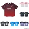 Tees Mens Trapstar Football Jersey Summer Casual T 셔츠 느슨한 빠른 짧은 슬리브 밑줄 밑줄 상판 남자 원예 티셔츠 TQWU