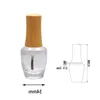 Bottiglia vuota per smalto in vetro trasparente da 15 ml con tappo in bambù Contenitore per nail art liquido cosmetico fai-da-te con strumento per trucco pennello F20173681 Ppqrg