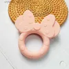 1 pièces Silicone anneau de dentition dessin animé souris tête Animal de qualité alimentaire bricolage bébé dentition anneau de dentition jouet accessoires anneau L230518