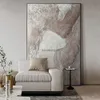 Pittura a olio astratta fatta a mano Arte moderna della parete su tela Trama spessa minimalista Murale di lusso per la decorazione del soggiorno Senza cornice