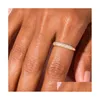 Anéis de banda combinando cor de ouro anel de zircão gelado para mulheres tendência empilhamento delicado ins moda jóias acessórios presente para meninas R731 Dhzdh