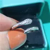 Elegant Snake Lab Diamond Promise Ring 925 Sterling Silver Engagement Wedding Band Rings for Women Bridal Jewelry Gift