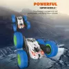 1:28 2.4G Lado duplo Rotação de 360 graus LED RC Car Stunt Off-Road Toy Car Kids Toy Gift Rock Crawler Roll Stunt Drift Car Toy