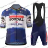 Set di maglie da ciclismo Campione del mondo 2023 Set Soudal Quick Step Abbigliamento Uomo Summer Bike Shirt Suit Pantaloncini con bretelle da bicicletta MTB Ropa 230619