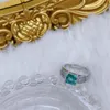 Cluster Rings Delicate Retro Emerald Ring For Women Square Zircon Adjustable Full Diamond Personalized Fashion Jewelry Wedding Party Gift