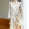Costumes pour femmes manteau en Satin acétique femmes 2023 printemps/été Design sens minorité haute qualité frit rue mode costume haut en soie