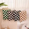 Oreillers en peluche Coussins en peluche Checker Blanc / Noir Taie d'oreiller Ferme Carré Oreiller Coussin Belle Forme Coussin Pour Canapé / Chambre Décoration R230620