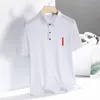 Camisa de algodón Polos para hombre Camisetas de diseñador Polo corto Hombre Tops con camisetas a rayas rojas Streewears unisex de alta calidad de manga corta M-5XL