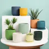 Planters Pots Nordic Style Ceramic Flowerpot With Tray Fashion Simple Indoor Living Room Pot For Flowers Lvluo Bonsai Home Decoration Gifs