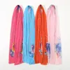 Шарфы мода абстрактная цветочная шифоновая шарф-шарф высокого качества печати мягкая обертка пляжные покрытия украли кепки Bufandas hijab