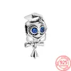 925 Стерлинговая серебряная Pandora New Fashion Women's Women's Charm Beads Firefly Red Bomenbug Подвеска Blue Feather подходит для оригинального браслета Pandora, особый подарок для женщин