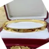 cienkie miłosne bransoletki dla kobiet złoto plisowane 18 -karatowe damskie damskie bransoletki projektant najwyższa liczba 925 Silver wąskie wydanie Premium Prezenty 008 D