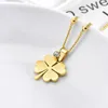 Collane con ciondolo Collana Ramos Lucky Clover Acciaio inossidabile Color oro Gioielli da donna per ragazze