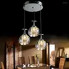 Lampes suspendues Design décoratif moderne Verre clair Vin Lustre à une tête Simple K9 Cristal LED Restaurant Éclairage Blanc chaud