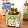 Planters Pots Multi-Flesh Flowerpot Handmålad potten keramisk potten kreativ multi-flesh växtblomma mode kinesisk vind blomkruka r230620