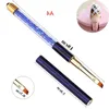 Nail Art Brush Pen Rhinestone Ojo de gato Acrílico Mango Tallado Pintura Gel Extensión de uñas Manicure Liner pen F3278 Aefpd