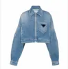 Womens Jackets Denim Coat Wash Blue Designer Womens Button Letters Shirts Woman Designer Jackets Distress Jeans S-XL