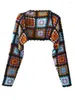 Femmes Tricots Femmes Crochet Cropped Cardigans Multicolore Y2k Vintage Chandails Tricotés À Manches Longues Lâche Plage Solaire 2023 Été
