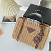Sunshine Straw Bag Tasarımcı Çantalar Klasik Plaj Çantaları Yüksek Kalite Tote Çantalar Deri Vintage Omuz Çantaları Fashin Omuz Çantası Anne Çantalar Yaz Çantaları Kadınlar 2 23