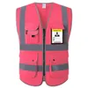 Herrtankstoppar säkerhet Vest Reflective Bicycle Reflective Vest HI Vis Vest Coat Pink Vest med fickor som arbetar väst för män Vest Free Ship 230620