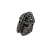 Metal Knight Helmet Space Beads Para Jóias Faça Você Mesmo Pulseira Fazendo Moda Metal Latão Micro Pave Cristal Geometria Liga Preto Cz Dha2K