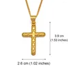 Pendentif Colliers Anniyo Charme Croix Pour Femmes Hommes Filles Or Couleur Croix Bijoux En Gros Religion Accessoires #067802