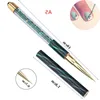 Nail Art Brush Pen Rhinestone Ojo de gato Acrílico Mango Tallado Pintura Gel Extensión de uñas Manicure Liner pen F3278 Aefpd