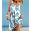 Robes décontractées fruits tropicaux citron Sexy sangle Vestidos 3d Midi Mini robe femmes Camisole bohème plage soirée fête