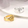 Cluster Rings Unique Design Hug Carved Hand For Women Men Romantic Jewelry Opening Finger Adjustable Geometry Ring BFF Gifts