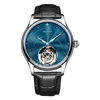 Orologi da polso Aesop 7048 Real Luxury Tourbillon Movimento Orologio da uomo Manuale rotante Zaffiro meccanico Business Impermeabile 2023