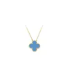 18k Guldpläterade halsband Luxury Designer Necklace Four-Leaf Clover Cleef Fashion Pendant Halsband Bröllopsfest smycken Högkvalitativa smycken 40cm+5cm